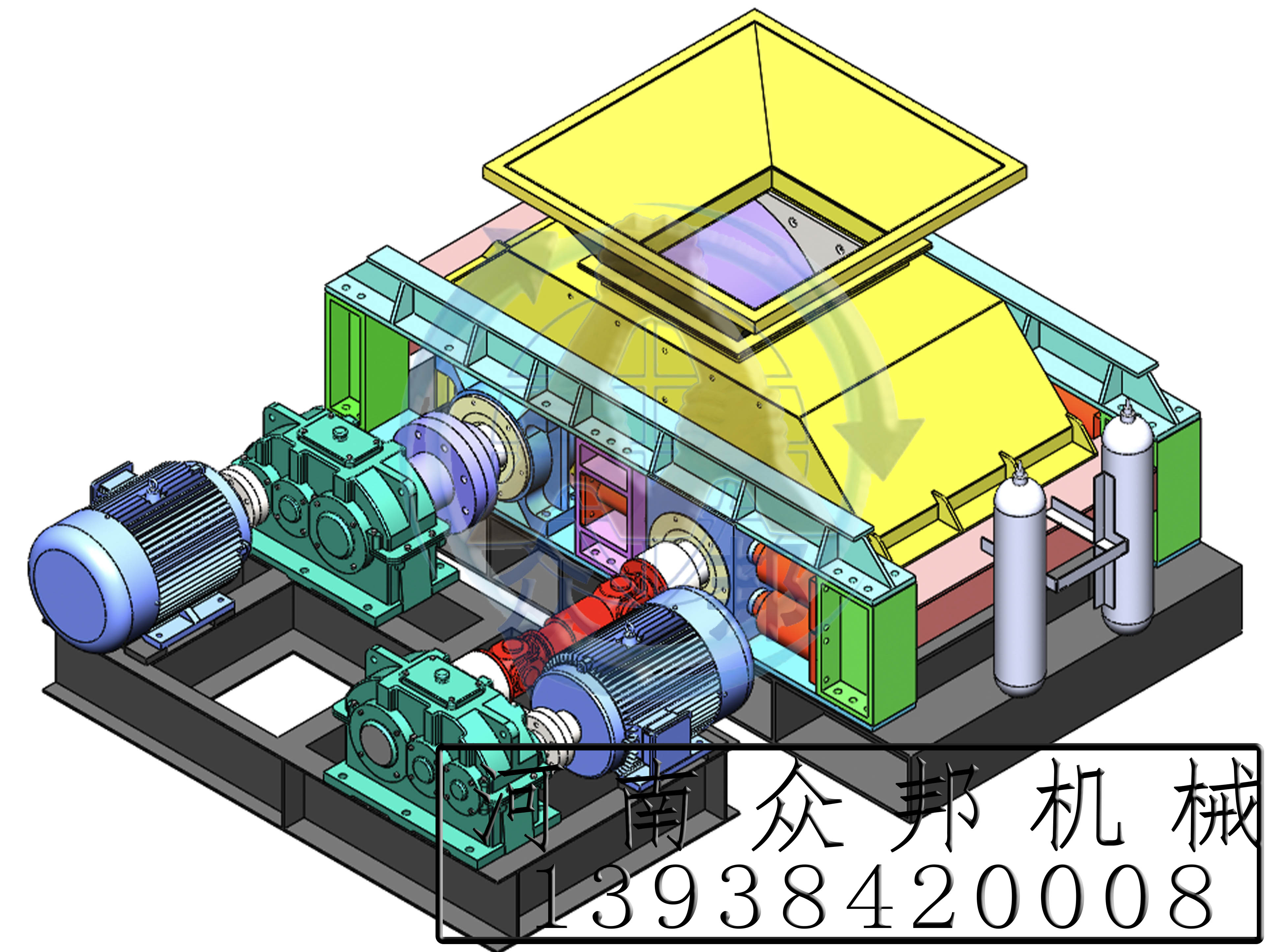 液壓對輥制砂機(jī)3D圖